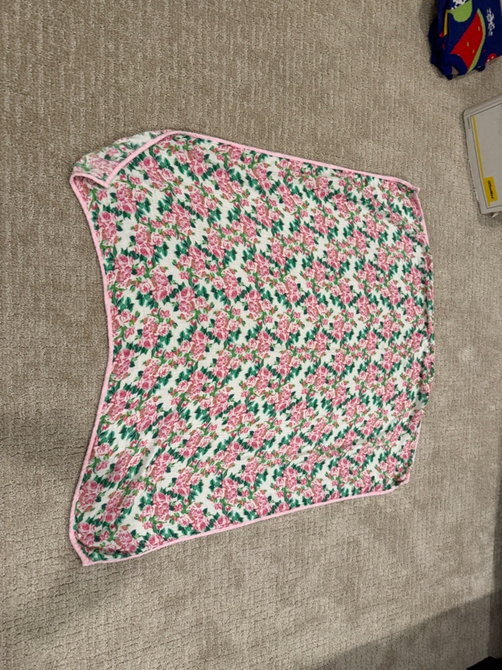 Matilda Jane Pink Floral swaddle with Green Leaves